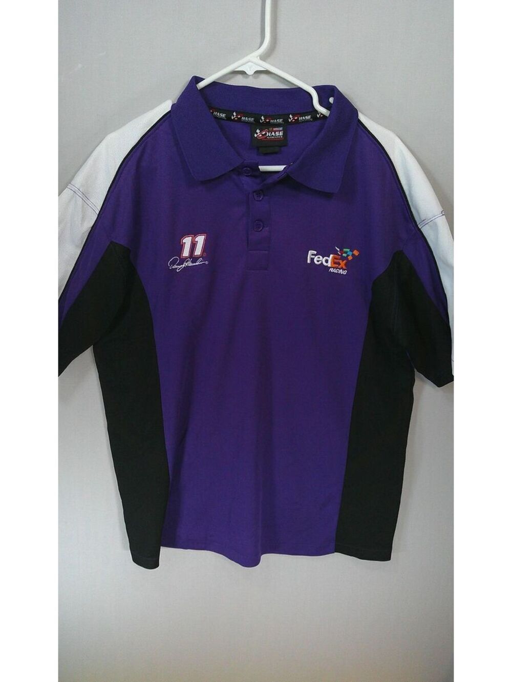 Denny Hamlin FedEx Purple Polo Shirt – Men’s Size Large